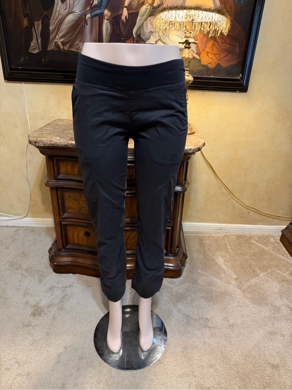 Butter Black Stretch Cargo Capris - Wide Waistband